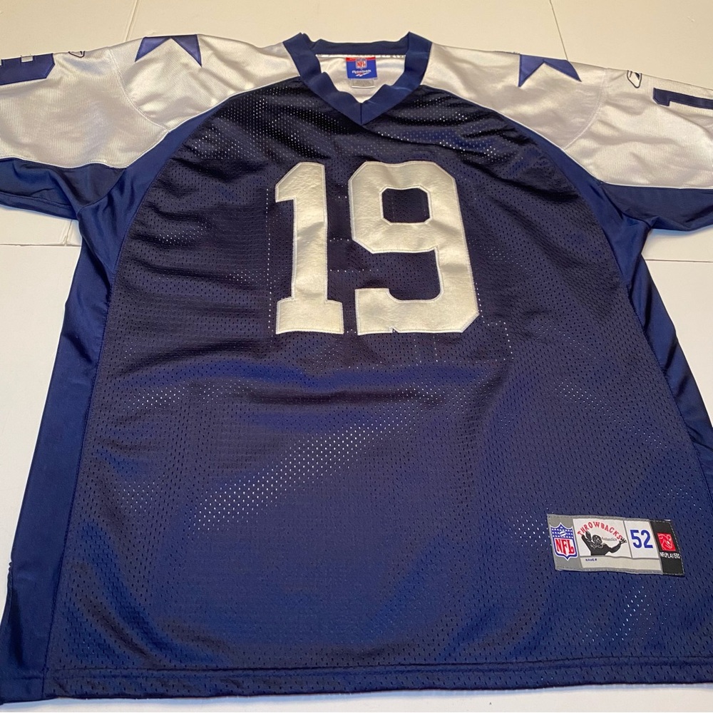 NFL Throwback #19 Miles Austin Football Jersey - Navy & Silver size 52 XXL